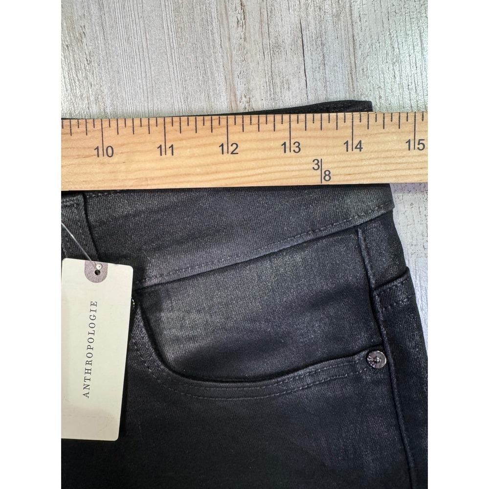 NWT PAIGE Jeans Womens 29 Black Anessa 31 High Rise Wide Leg Fog Luxe Coating - Picture 12 of 16